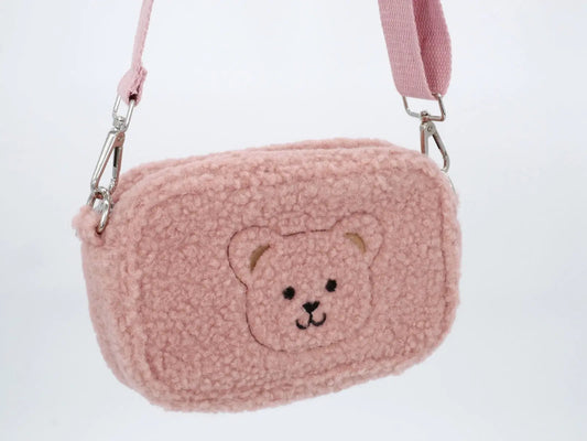 KisMe Tasche Baguette Plüsch Bär – rosa Mokkini Kindermode Accessoires