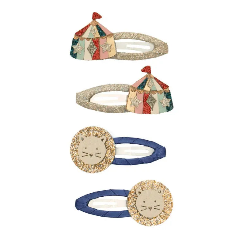 Mimi & Lula Zirkus Haarclips mit Löwe & Zelt Mokkini Kindermode Haarclips