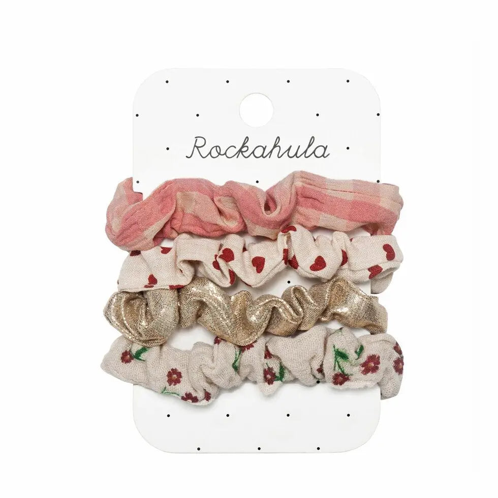 Rockahula Kids Scrunchie Set – Rote Blumen & Schleifen für Mädchen - Accessoires - Rockahula Kids