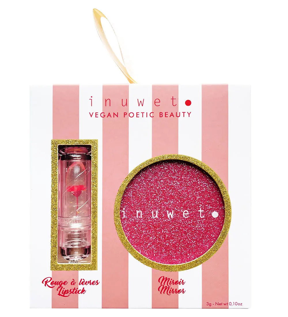 inuwet Flower Makeup Set | Lippenstift & Spiegel mit Blume Mokkini Kindermode Pflege