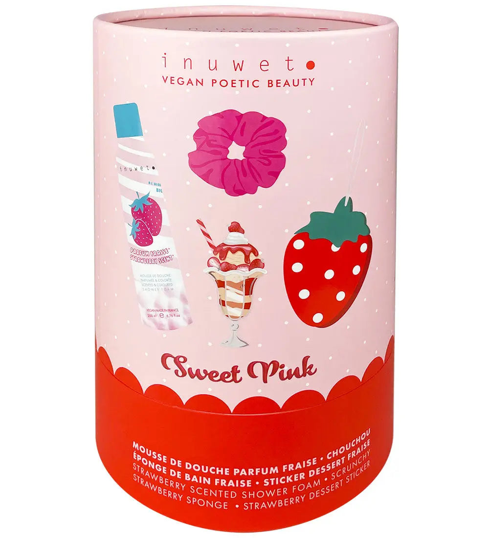 inuwet Geschenkset Bad & Dusche Erdbeere | Sweet Pink Edition Mokkini Kindermode Geschenkset